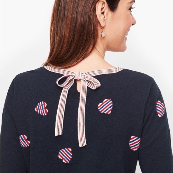 Talbots NWT Heart Print Tie Back Sweater (1XP) - Picture 2 of 6
